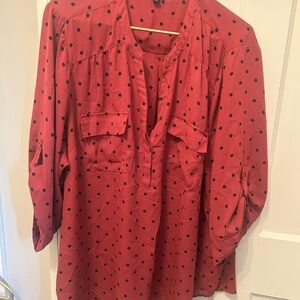 Torrid Red and Black Polka Dot Blouse